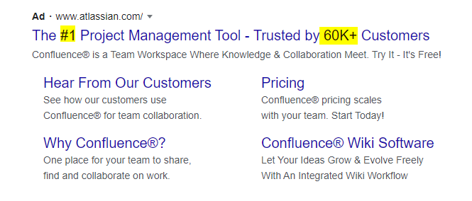 Atlassian Google Ads Copy