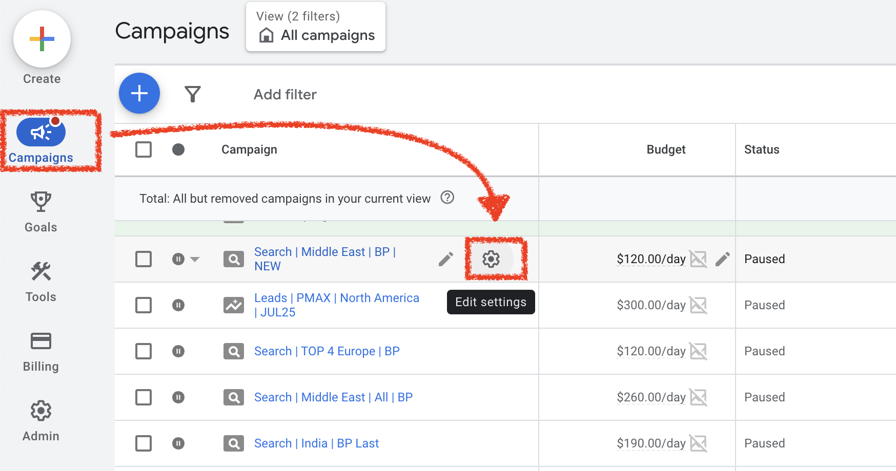 Campaign-level tracking template settings in Google Ads