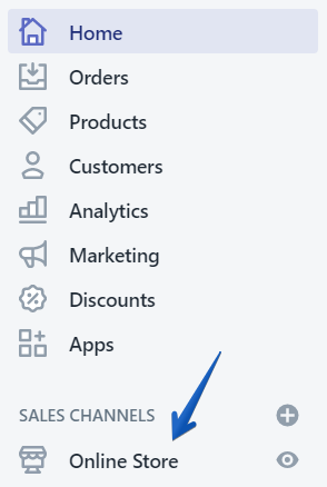 Online Store in the Shopify dashboard