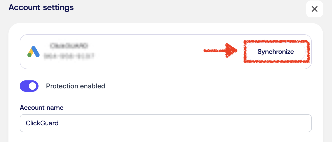 Ad account synchronization in progress