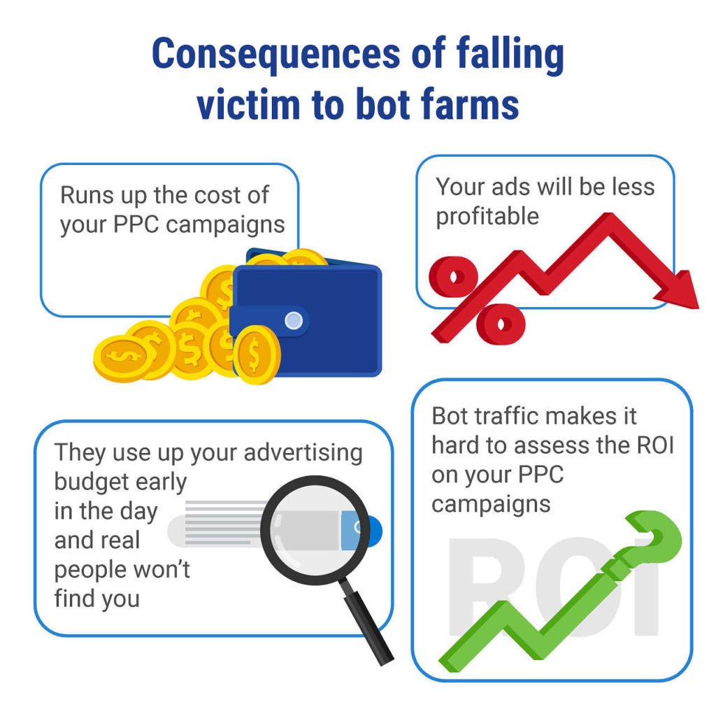 consquences of dealing with bot farms