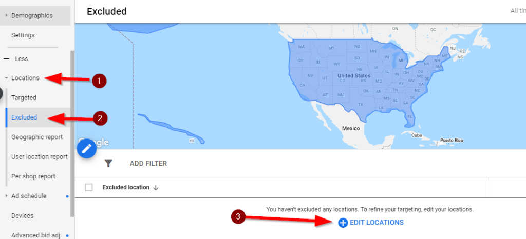 Geographic location exclusions to protect your ads from invalid traffic IVT