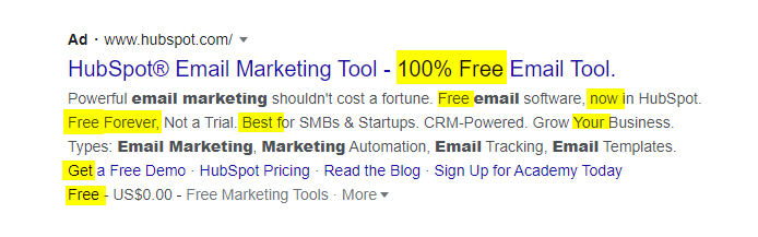 Hubspot Google Ads Copy