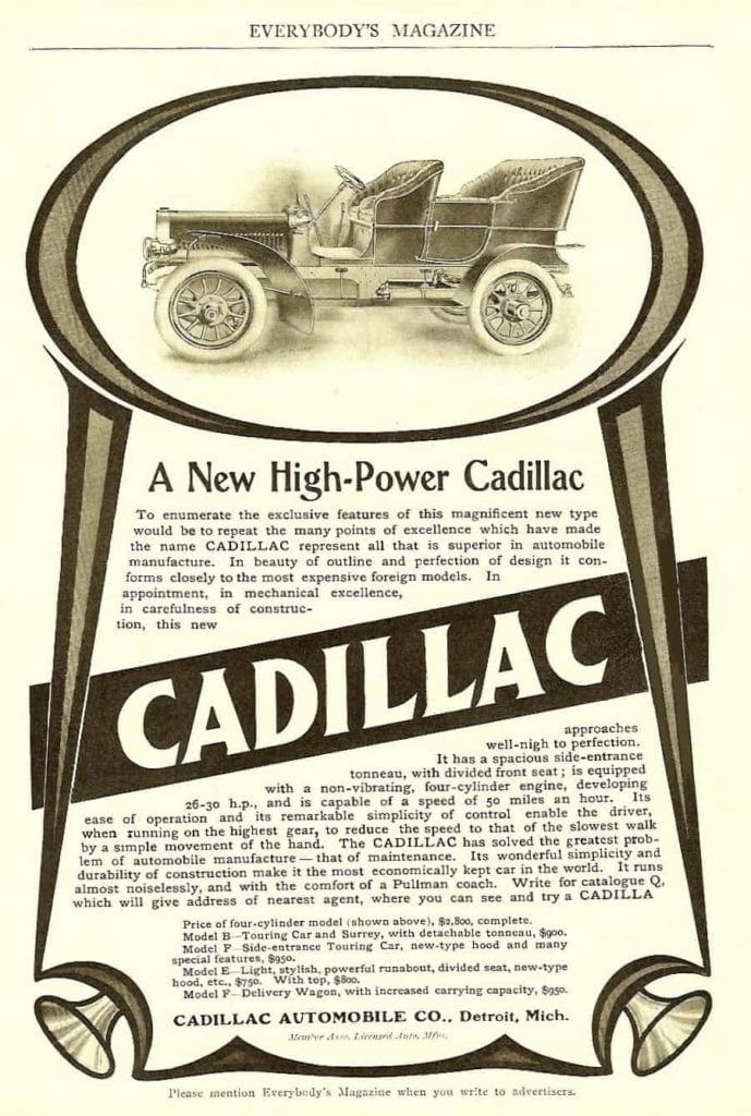 vintage cadillac ad