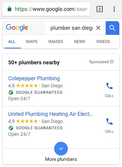 Local Google Ad Example