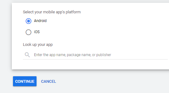 set up Google App campaign for Android