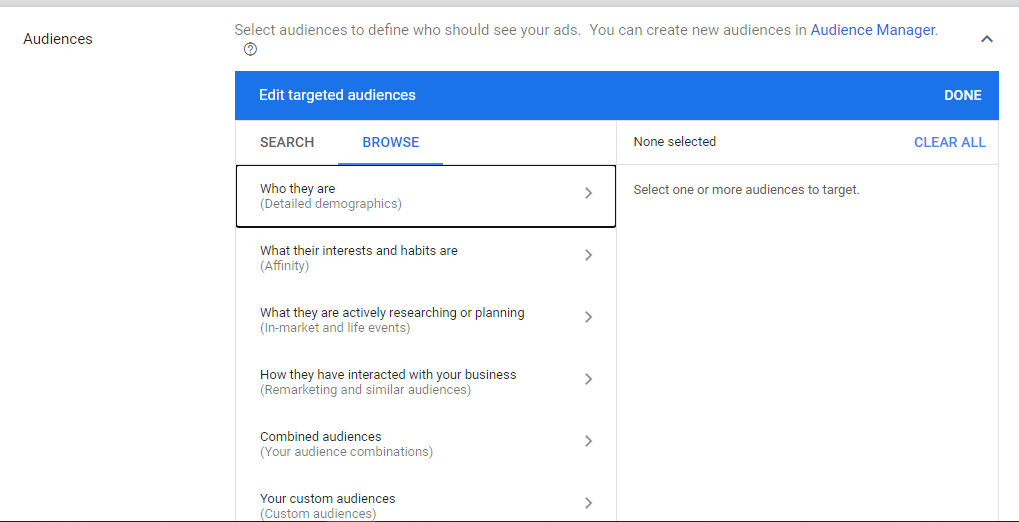 Google Ads Audiences
