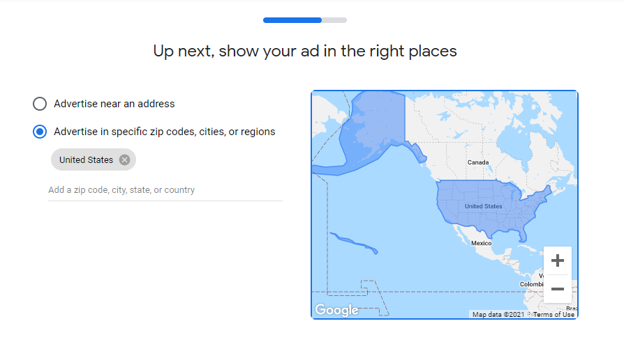 Google Smart Campaigns targeting locations