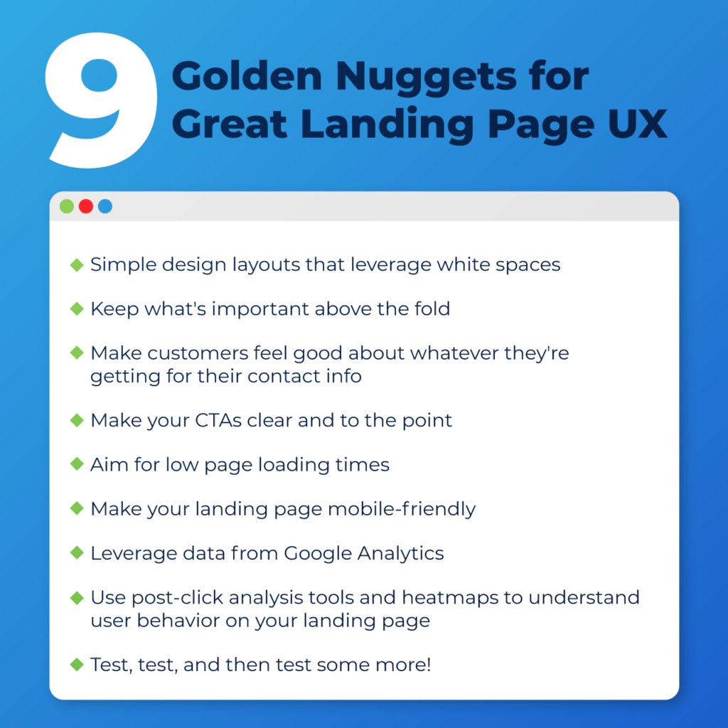 great landing page UX
