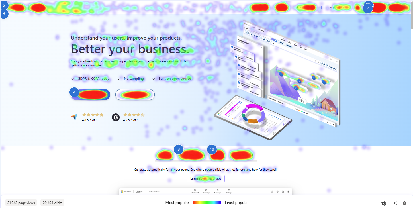 Microsoft Clarity product screenshot