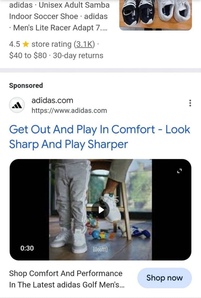 video assets in search ads