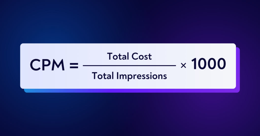 CPM = (Total Cost ÷ Total Impressions) × 1,000