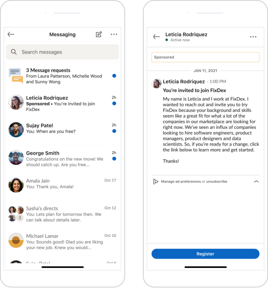 LinkedIn Click to Message Ads